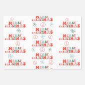 ヴィンテージレトロGroovyクリスマスラッピング紙彼女 ラッピングペーパーシート (正面)