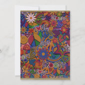 ヴィンテージレトロGroovy 60の60歳誕生日パーティー 招待状 (裏面)