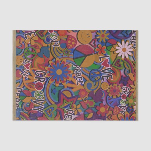 ヴィンテージレトロGroovy 60の60歳誕生日パーティー 薄葉紙 (正面)