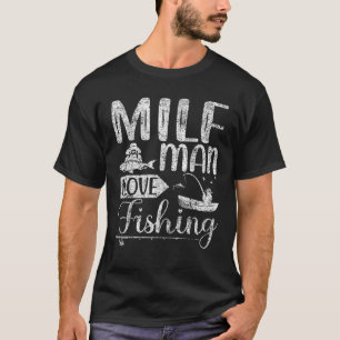 ヴィンテージレトロM I L FマンIラブ魚釣りおもしろいFis Tシャツ