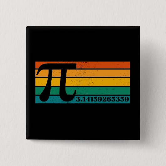 ヴィンテージレトロPiボタン 缶バッジ (正面)