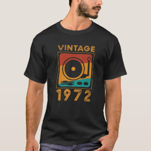 ヴィンテージレトロT S 1972 50番目の誕生日レコードプレーヤー Tシャツ