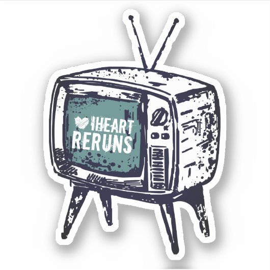 ヴィンテージレトロTVテレビiハートリラン シール (正面)