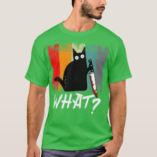 ヴィンテージレトロwhat cat for women おもしろい猫好き tシャツ