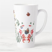 ヴィンテージレドゥートバタフライガーデンフラワーラテマグ カフェラテマグ (右)