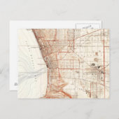 ヴィンテージレドンドビーチ&トーランスCAの地図(1934) ポストカード (正面/裏面)