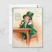 ヴィンテージレプレシャン電話セントパトリックのデイカード ポストカード (正面/裏面)