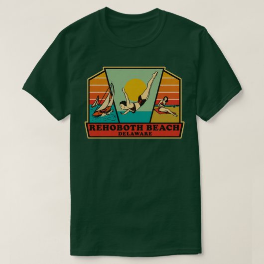 ヴィンテージレホ両方ビーチデラウェア旅行 Tシャツ (デザイン正面)