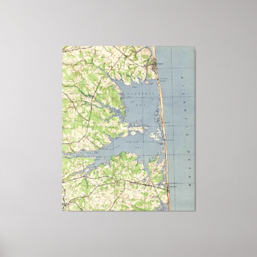 ヴィンテージレホ両方&ベタニービーチDEマップ(1944) キャンバスプリント (正面)