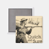 ヴィンテージレミグトンライフルQuick Sure Gun Ad Magnet マグネット (正面/裏面)