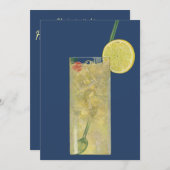 ヴィンテージレモネードまたはフルーツソーダ引っ越し祝いパーティーパーティー 招待状 (正面/裏面)