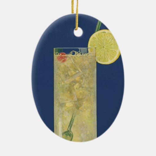 ヴィンテージレモネードまたはフルーツソーダ，飲料 セラミックオーナメント (裏面)