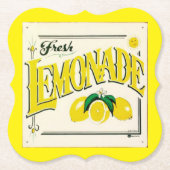 ヴィンテージレモネードサインレモンサマーフルーツ紙coa ペーパーコースター (正面)