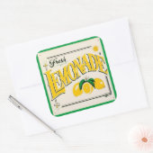 ヴィンテージレモネード標識レモン夏のフルーツ スクエアシール (封筒)