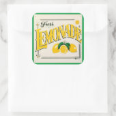 ヴィンテージレモネード標識レモン夏のフルーツ スクエアシール (バッグ)