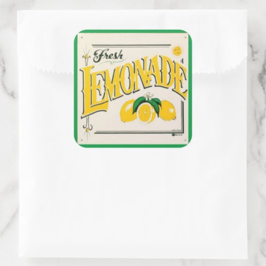 ヴィンテージレモネード標識レモン夏のフルーツ スクエアシール (バッグ)