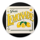 ヴィンテージレモネード標識レモン夏のフルーツ セラミックノブ (正面)