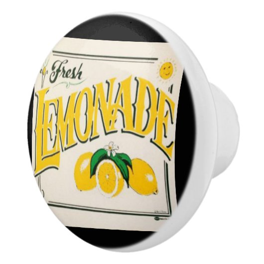 ヴィンテージレモネード標識レモン夏のフルーツ セラミックノブ (右)