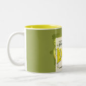 ヴィンテージレモネード標識レモン夏フルーツ黄 ツートーンマグカップ (左)