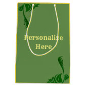 ヴィンテージレモネード標識レモン果実緑色 ミディアムペーパーバッグ (裏面)