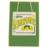 ヴィンテージレモネード標識レモン果実黄緑色 ミディアムペーパーバッグ (裏面)