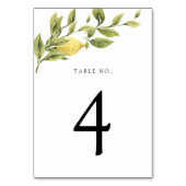 ヴィンテージレモンと緑のテーブル番号 テーブルナンバー (裏面)