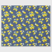 ヴィンテージレモンと緑のパターン ラッピングペーパー (フラット)