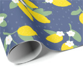 ヴィンテージレモンと緑のパターン ラッピングペーパー (ロールコーナー)