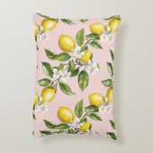 ヴィンテージレモンと花の模様（ピンク） (2) アクセントクッション (裏面(縦))
