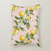 ヴィンテージレモンと花の模様（ピンク） (2) アクセントクッション (正面(垂直))