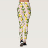 ヴィンテージレモンと花の模様(ピンク) (2) レギンス (裏面)
