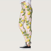 ヴィンテージレモンと花の模様(ピンク) (2) レギンス (左)