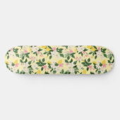 ヴィンテージレモンと花の模様（黄色） スケートボード (横)