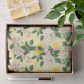 ヴィンテージレモンと花の模様（黄色） 薄葉紙 (ギフト)