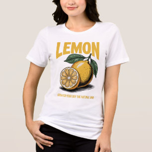 ヴィンテージレモンアートワーク – Brighten Your Day Natural トライブレンドTシャツ