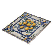 ヴィンテージレモンアート伝統的ブルー&イエローレモン タイル (側面)