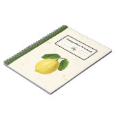 ヴィンテージレモンイラストレーションパーソナライズされたComp ノートブック (左側)