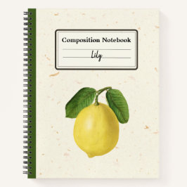 ヴィンテージレモンイラストレーションパーソナライズされたComp ノートブック