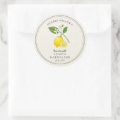 ヴィンテージレモンオンオフホワイトジャムジャー ラウンドシール (バッグ)