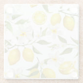 ヴィンテージレモンツリーパターン ガラスコースター (裏面)