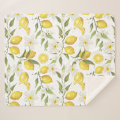 ヴィンテージレモンツリーパターン シェルパブランケット (正面(横))