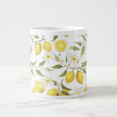 ヴィンテージレモンツリーパターン ジャンボコーヒーマグカップ (正面)