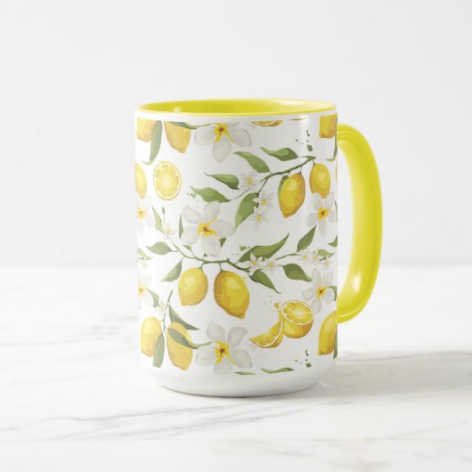 ヴィンテージレモンツリーパターン マグカップ (正面右)