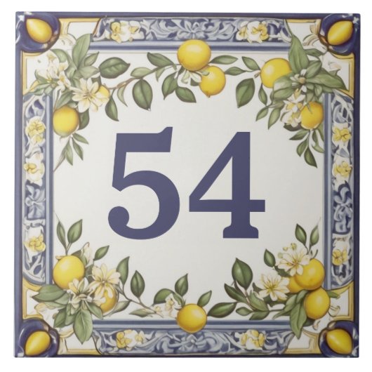 ヴィンテージレモンドアハウスナンバープレートプラーク看板 タイル (正面)