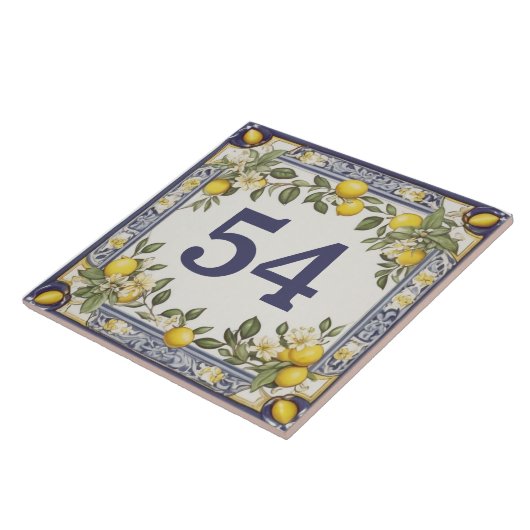 ヴィンテージレモンドアハウスナンバープレートプラーク看板 タイル (側面)