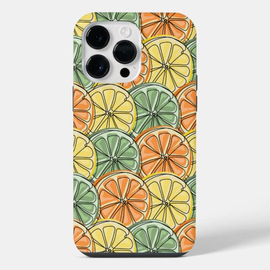 ヴィンテージレモンパターン iPhoneケース (裏面)