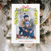 ヴィンテージレモンフレーム写真クリスマスグリーティングカード 案内状