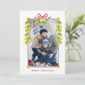 ヴィンテージレモンフレーム写真クリスマスグリーティングカード 案内状 (スタンド正面)