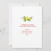 ヴィンテージレモンフレーム写真クリスマスグリーティングカード 案内状 (裏面)