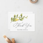 ヴィンテージレモンブライダルシャワーサンキューノートカード ノートカード (正面/裏面インサイチュ)